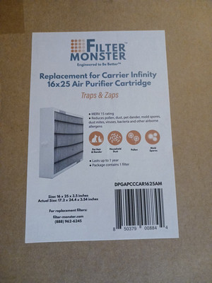 Replacement for Carrier Infinity Air Purifier 16x25x3.5 Filter Monster Filter