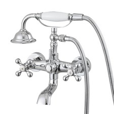 Solid Brass Clawfoot Tub Faucet w/ Handheld Shower  360  Spout