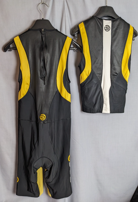 Skins Tri-400 set Compression Triathalon Black/Yellow Front Zip