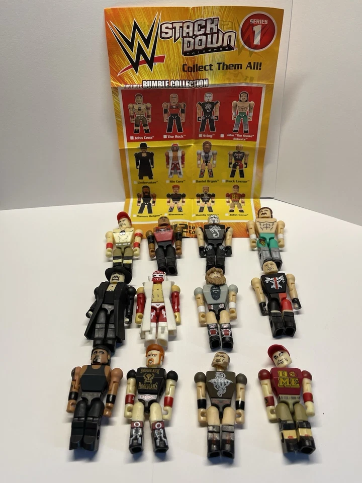 Lote de 12 figuras C3 Construction WWE StackDown raras colección Rumble Sting Jake Foto 4 de 4