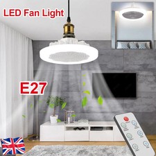 LED Ceiling Light Fan Light Dimmable Adjustable Wind Speed Remote Control Home