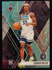 2023-24 Panini Phoenix Basketball Leonard Miller RC Rookie Card Teal Lazer #259