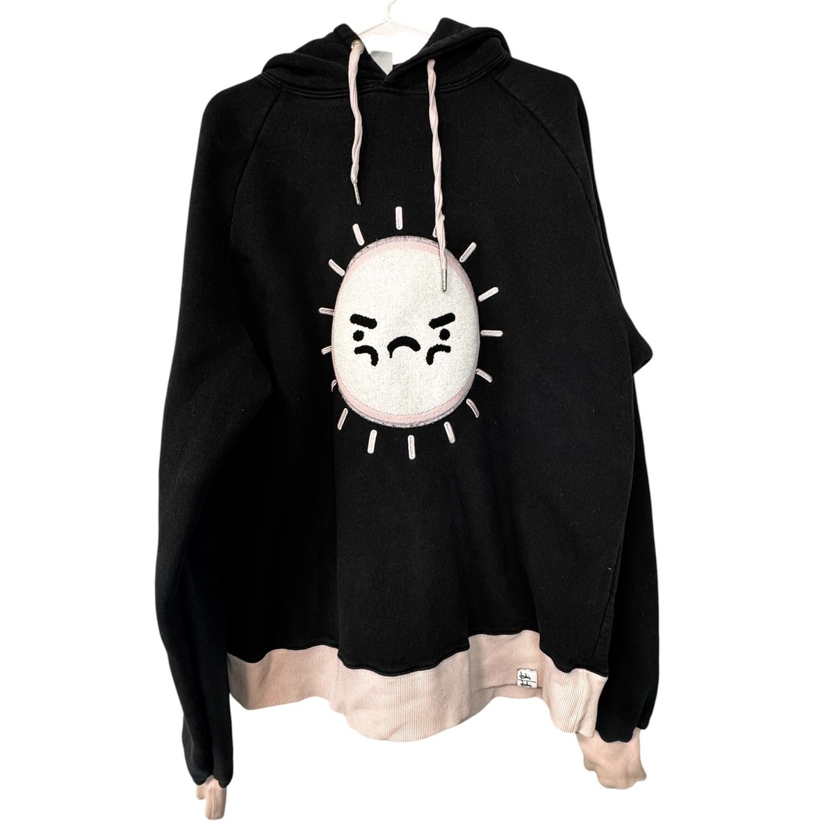 ☆tsuki☆　1001 Tsuki Market PewDiePie Marzia Grumpy Sun Hoodie Black Pink Size L