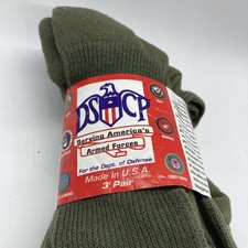 NEW DSCP Military Boot Socks 3 Pair Sz L 12-15 Anti-microbial Army Green USA