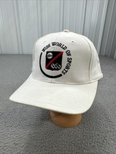 Vintage 90s ABC Wide World Of Sports SnapBack Hat White Black USA Made