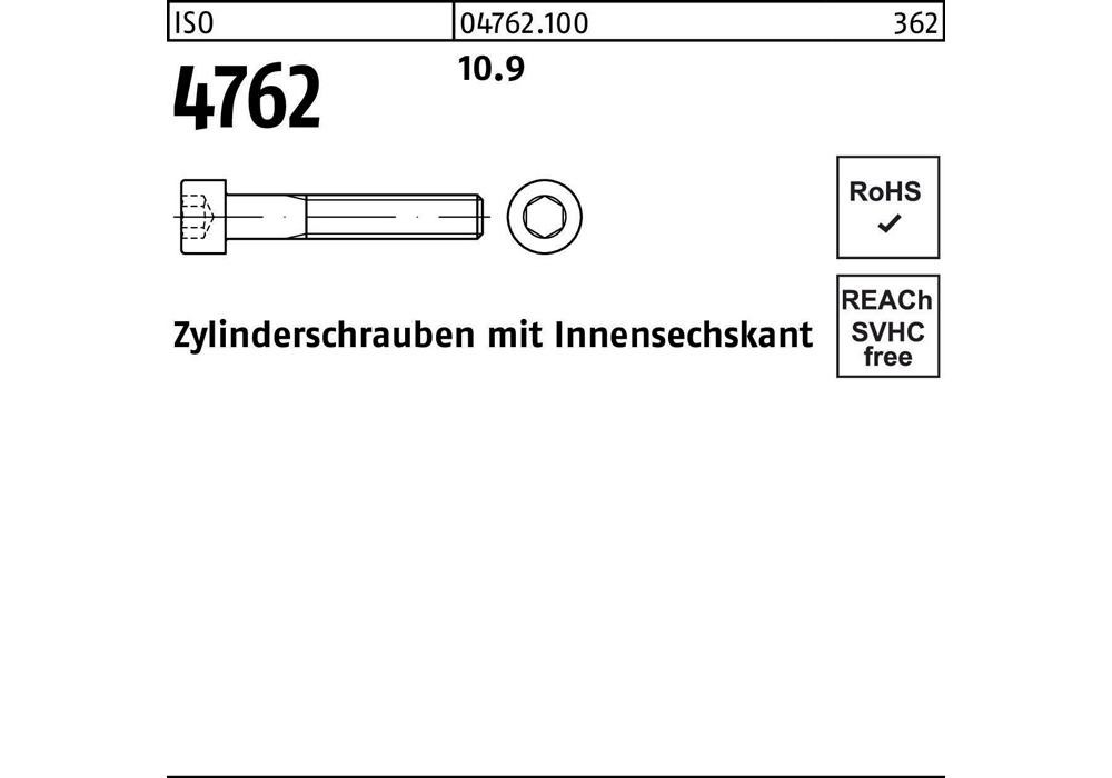 Цилиндершраубе Рейхера ISO 4762 м.Внутренний диаметр, М 8 x 70 10,9