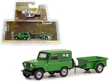 Greenlight 32250A 1972 Nissan Patrol Green with 1/4 Ton Cargo Trailer 1/64