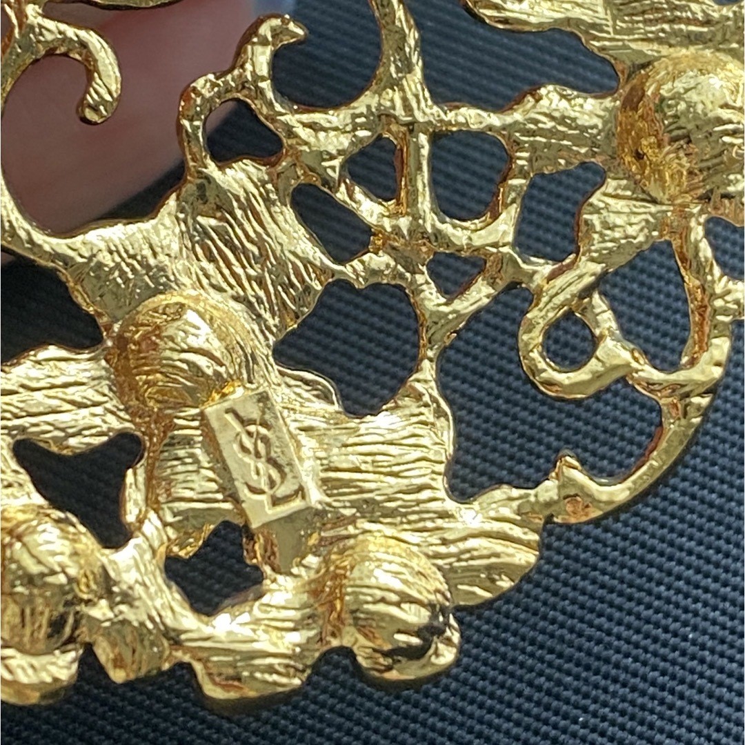 Yves Saint Laurent YSL Brooch 6.6 cm Diameter Large Vintage Elegant thumbnail 23