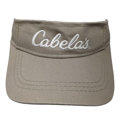 Cabela's Sun Visor Hat Beige One Size Adjustable Strap Embroidered Outdoor
