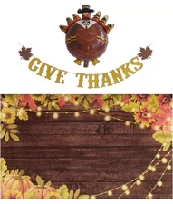 Funnytree Give Thanks Fall Decor Props Kit - a 5.9 x 3.6 FT Backdrop