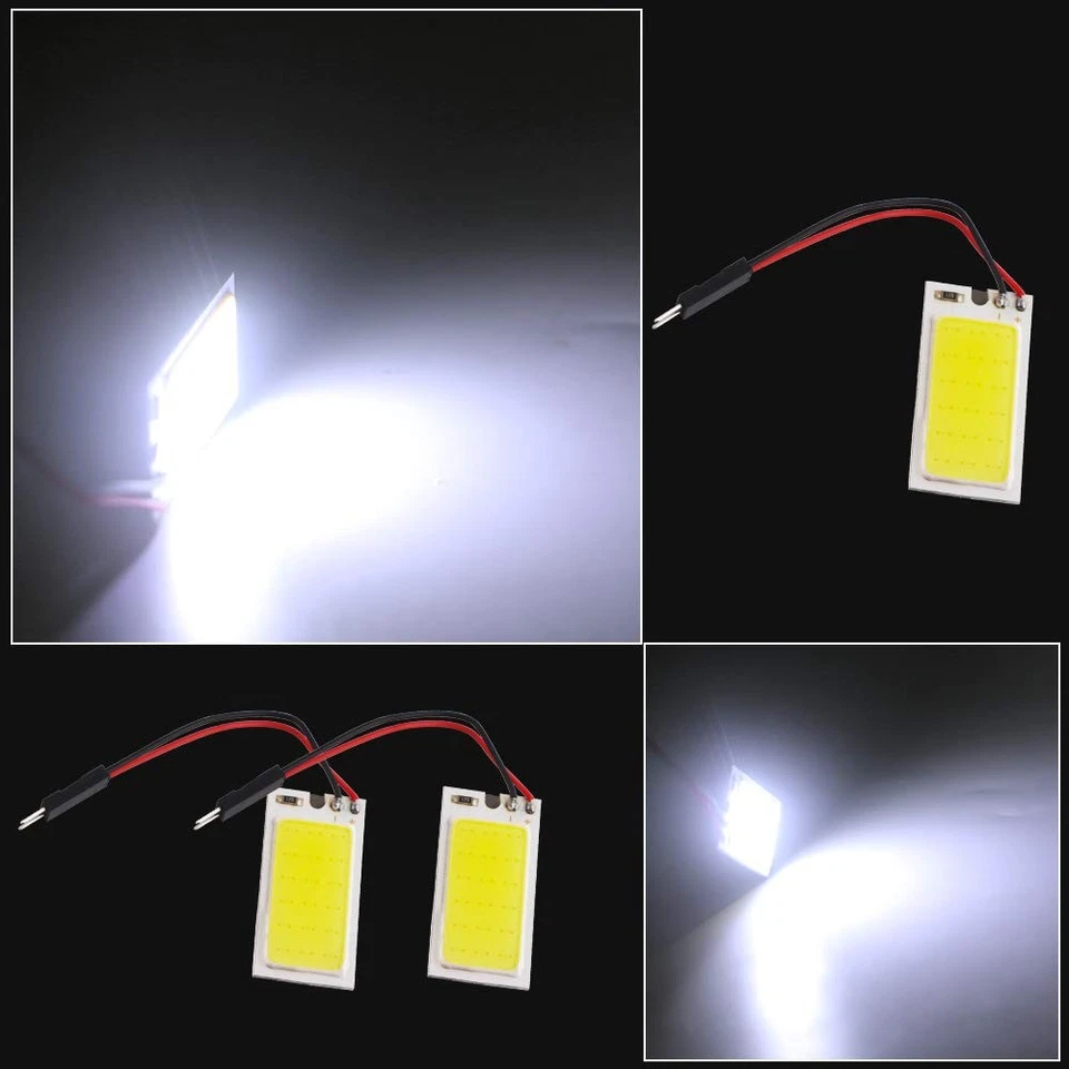 10 PCS White COB 18SMD LED Panel 40x20mm DC12V T10 BA9S Festoon Adapters - Image 4 of 4