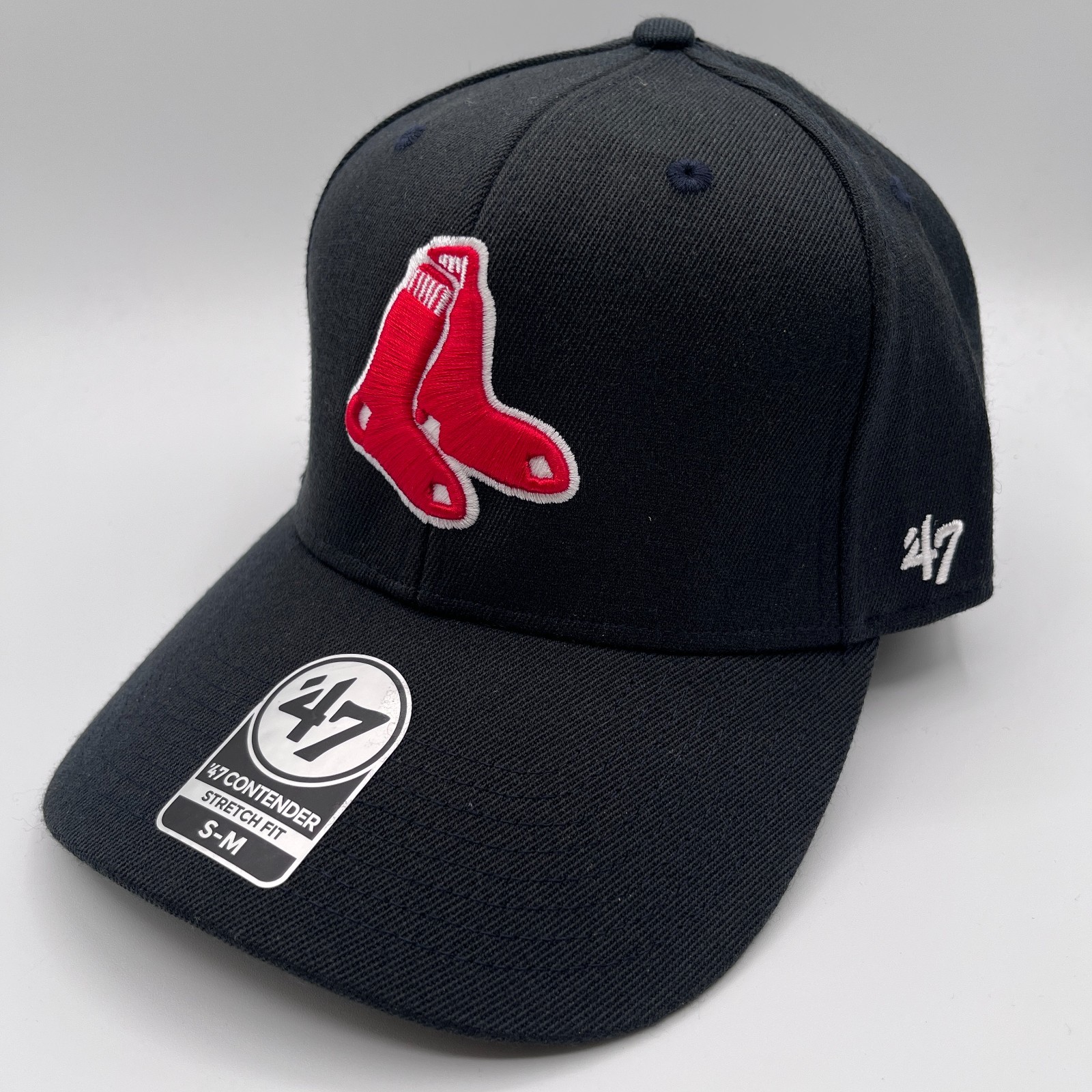 Boston Red Sox 47 Brand Hat Cap Medium S-M Stretch Fit Contender Logo MLB NEW