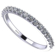 Platinum Plated 925 Sterling Silver Cubic Zirconia Wedding Band Ring - Size 5