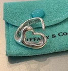 Tiffany & Co. Elsa Peretti Open Heart Ring 925 Silver  RRP£495  vintage