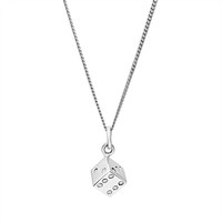 Halskette WüRfel 3D AnhäNger GlüCksbringer 925 Sterling Silber - Silverly