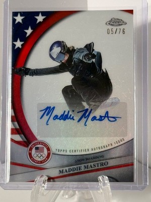2026 Topps Chrome Winter Olympics Maddie Mastro Flag Refractor Auto #d /76