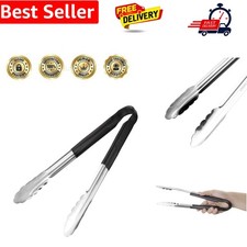 Pro-Grade Kitchen Serving Tongs 300mm, Black Colour Coded - General Use, Stai...