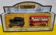 Hamleys Toyshop Souvenir of London Diecast Taxi Double Decker Bus Toy Car RARE 