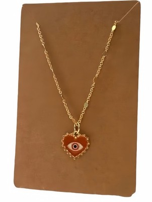 Gold 18k Protective Evil Eye Pendant Charm Necklace |New | Adjustable
