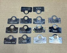 Vintage  14 USED Chrome Dash Switch Trim Rings~Tags~Chris Craft Cabin Cruisers