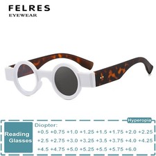 Photochromic Reading Glasses Unisex Retro Round Punk Personality Sunglasses New