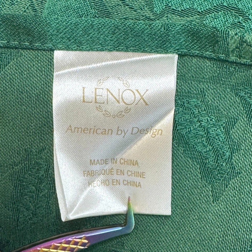 Lenox Verde Acebo Damasco 60x140” Largo Mantel Navidad Fiesta Usado en Excelente Condición Foto 2 de 4