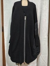 USED SACAI MA1 KNIT COAT, BLACK, SIZE 3, WORN FEW TIMES GOOD