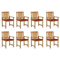 GartenstüHle Massivholz Akazie Mit Kissen 8Er Set GartenmöBel
