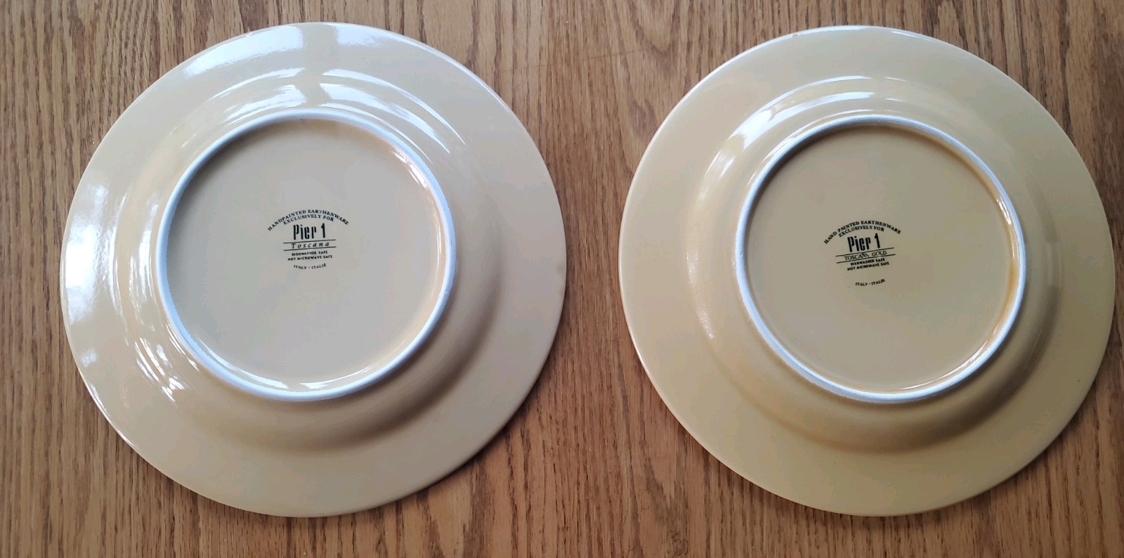 Pier 1 Toscana Gold Italy 11" Earthenware Dinner Plates 11.25” 11 1/4” Set Of 2