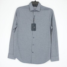 Hart Schaffner Marx Men's Long Sleeve Shirt S Blue White 100 Cotton NWT 98.50