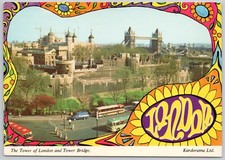 London, United Kingdom Vintage Postcard, Tower Bridge and the Tower of London