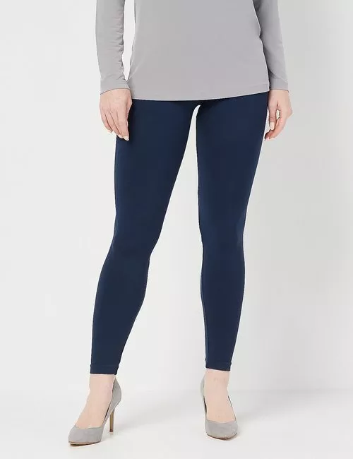 Spanx Port Navy Blue High Waist Look at me Now Seamless Leggings New Shaper