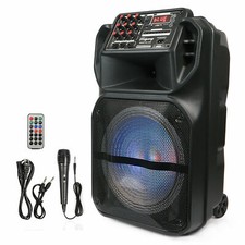 12'' Portable Bluetooth Speaker Heavy Bass Sound Party Speaker FM AUX w/ mic USA