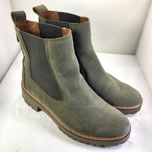 TIMBERLAND Courmayeur Valley Womens Chelsea Boots Nubuck Olive Green UK9 (X16) - Picture 4 of 22