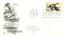 Waterfowl Conservation - 1968 First Day FDC - ArtCraft Scott 1362 - addressed