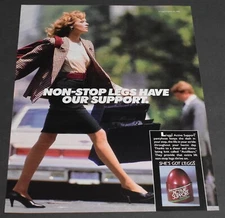 1988 Print Ad Sexy Long Legs Heels Blonde L'eggs Active Support Fashion Lady art