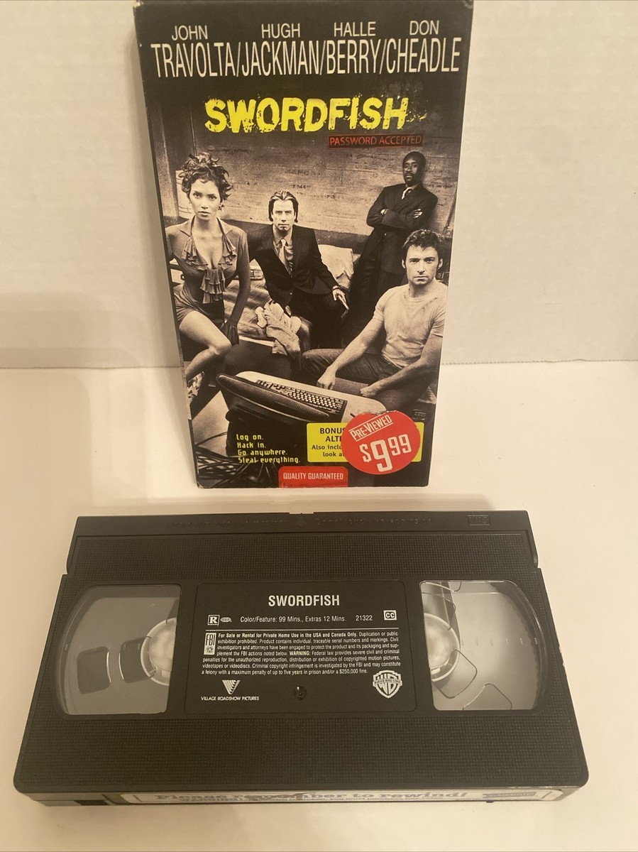 Swordfish VHS 2001 John Travolta Hugh Jackman Halle Berry Don