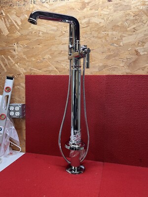 USED Brizo Invari Chrome Single-Handle Floor Mount Tub Filler - Good Condition
