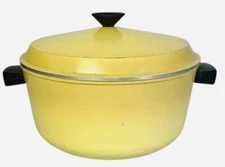 Vintage Regal Ware Gold Yellow Cast Aluminum 10” Stock Pot Dutch Oven Roaster