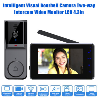 4,3'' Kabellose Video-Türklingel mit Duplex-Gegensprechanlage und Touchscreen