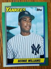 BERNIE WILLIAMS, 1990 TOPPS #701 ROOKIE CARD, YANKEES. rookie card picture