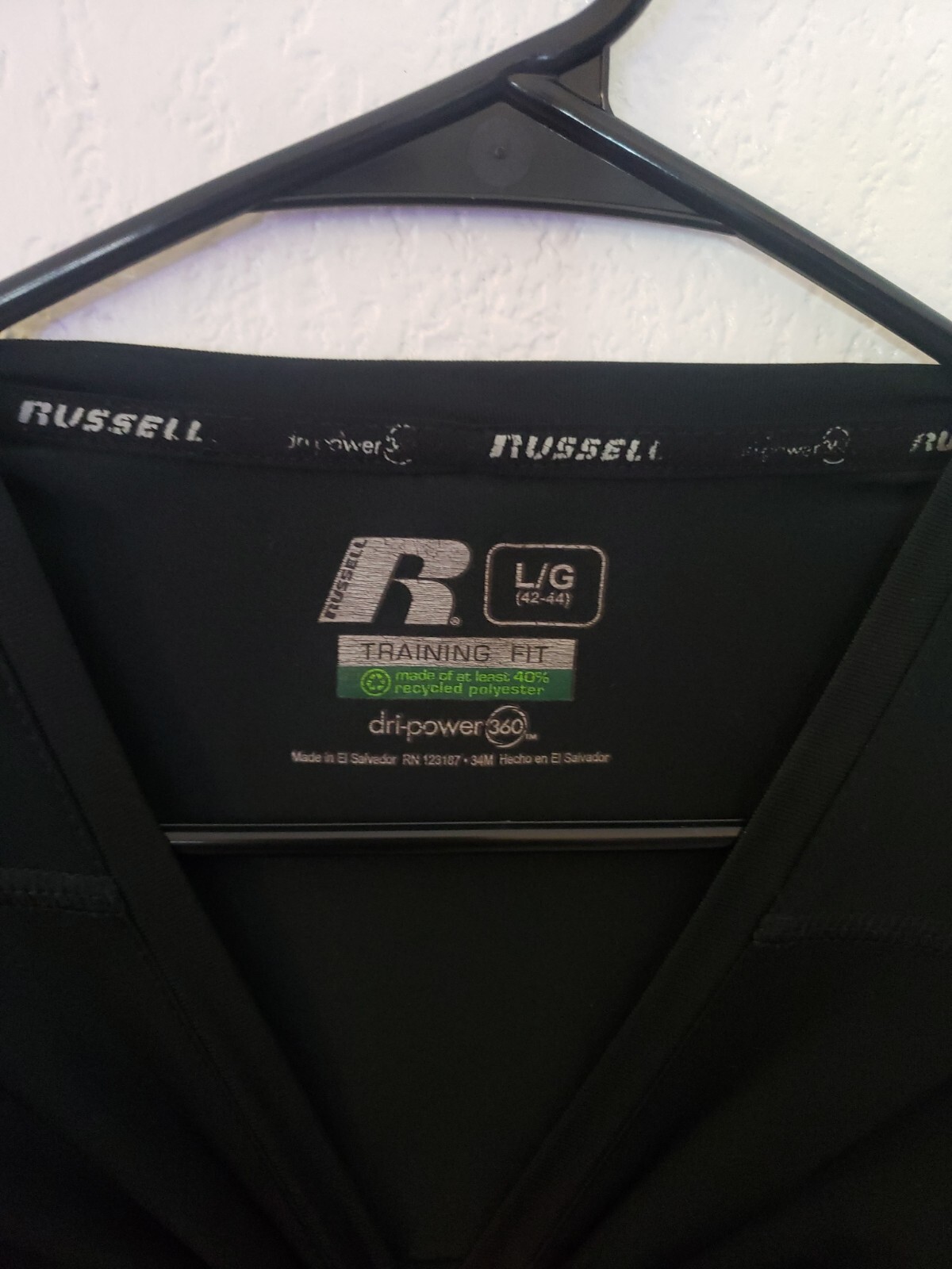 Russell Training Fit DriPower 360 Short Sleeve VNeck TShirt Mens