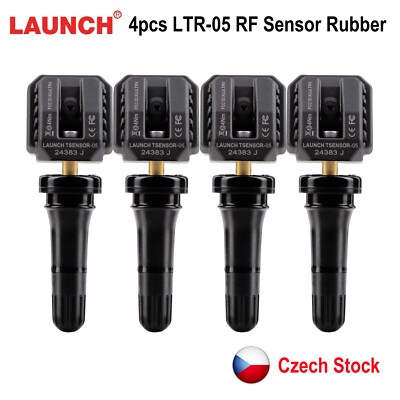 4 Pack LAUNCH LTR-05 Universal Programmable TPMS Sensor 315 & 433MHz Rubber Stem