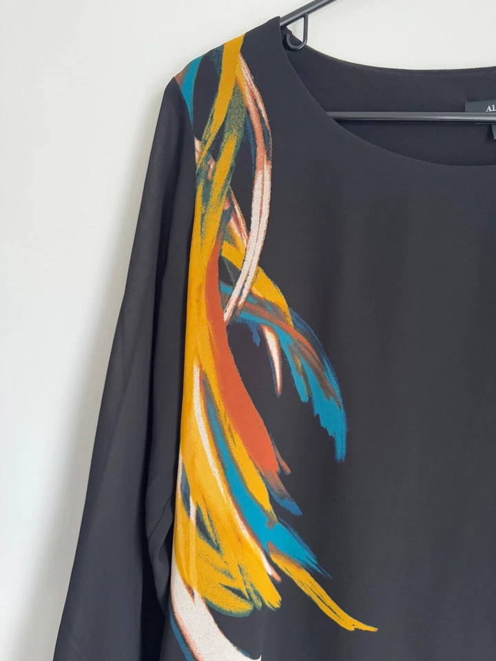 Blusa Larga Camisa Alfani Super Túnica Mujer S Negra Pincelada Foto 4 de 4