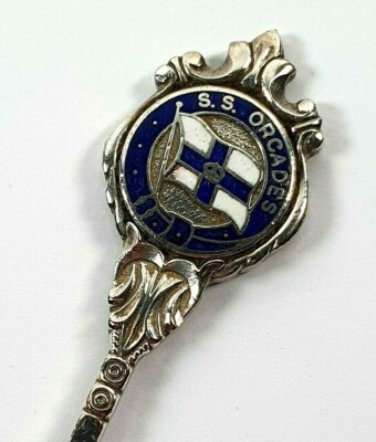 Orient Dampfschifffahrtsgesellschaft Orient Line S.S Orkaden Souvenir Löffel Stuart Pt