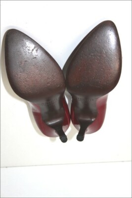 Escarpins FRATELLI ROSSETTI Cuir Verni Rouge Foncé - Pointure 37.5 - Très Très Bon État
