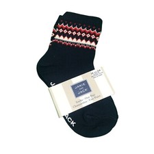 Janie and Jack Boys Girls Crew Socks Fair Isle Navy Blue Red 12-24M
