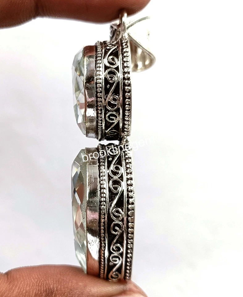 105,00 Ct Oferta Especial EG BI COLOR Ónix Corte Ovalado Colgante Con Plata Gratis 5ATI Foto 3 de 4