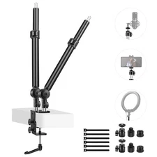 NEEWER 2 Pack C Clamp Desk Mount 17.7"-24.8" Desktop Webcam Camera Stand