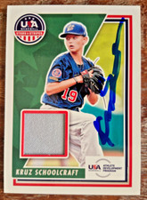 Signed auto autograph KRUZ SCHOOLCRAFT 2022 USA Stars & Stripes Jersey Patch COA